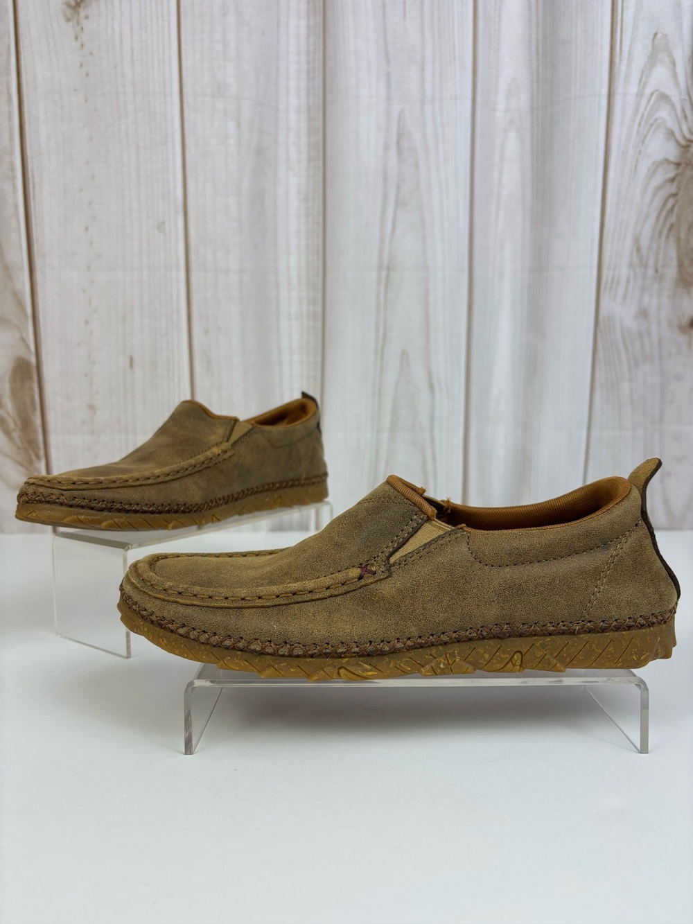 Twisted X Men's Zero-X Leather Loafers Casual Slip-On Shoes Bomber Brown Sz 7.5